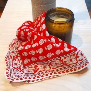 Madewell Square Tropical Coral Patterned Bandana